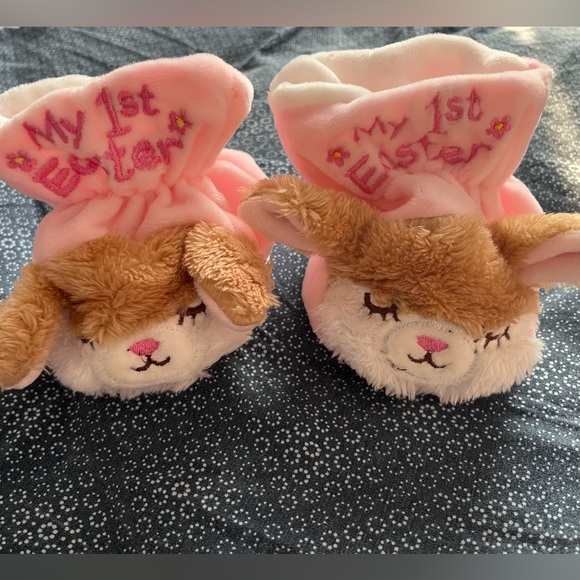 “My First Easter” Baby Girl Bunny Booties - Picture 1 of 2